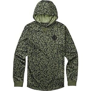 Burton Mens Hoodie Medium Green Camo Graphic Snowboard Pullover Sweatshirt M